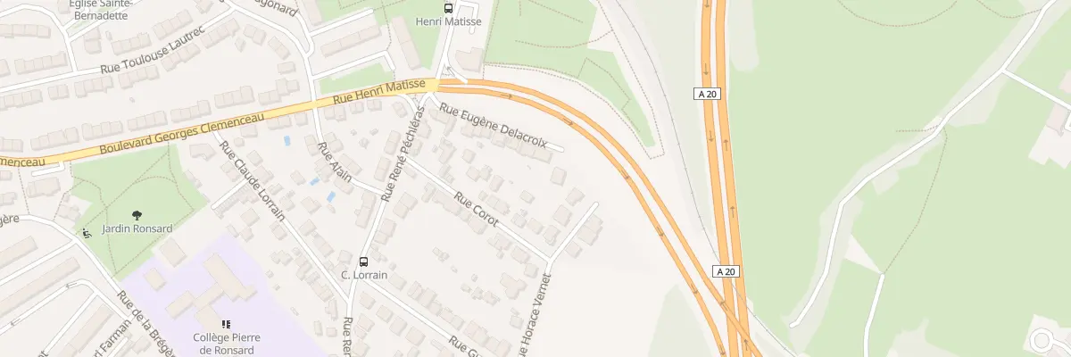 Plan du 20 Rue Eugene Delacroix à Limoges