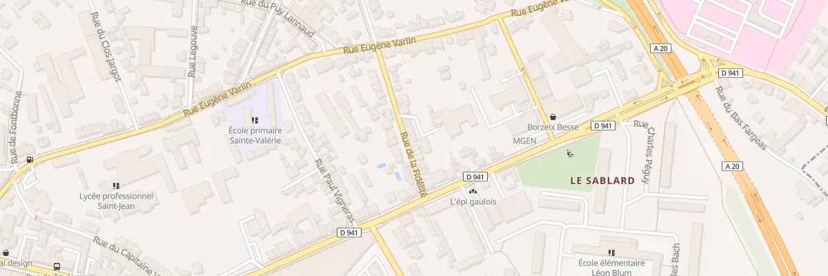 Plan du 25 Rue de la Fidélité à Limoges