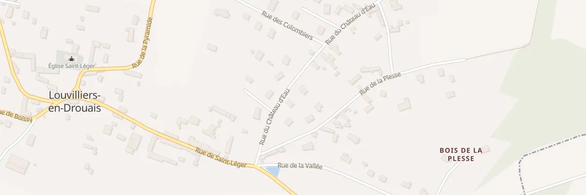 Plan de la Rue du Chateau d’Eau à Louvilliers-en-Drouais