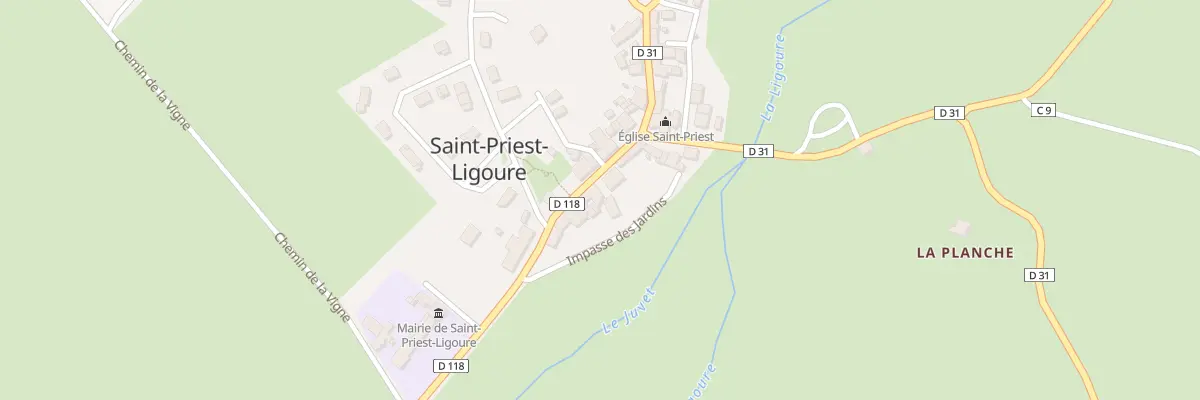 Plan du 11 Rue Cécile Sabourdy à Saint-Priest-Ligoure