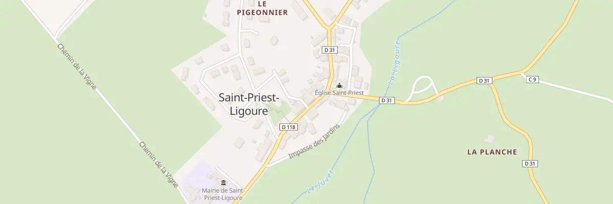 Plan du 10 Rue Cécile Sabourdy à Saint-Priest-Ligoure