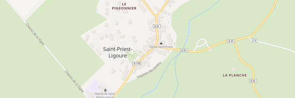 Plan du 8 Rue Cécile Sabourdy à Saint-Priest-Ligoure