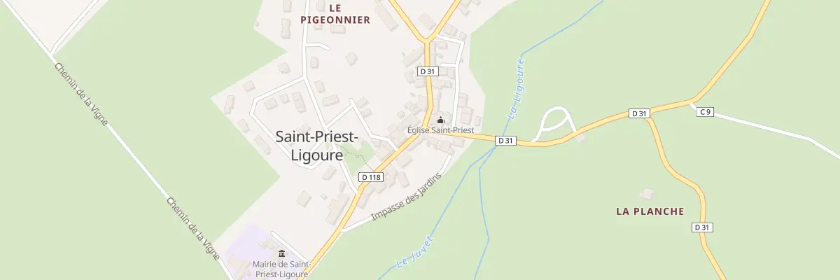 Plan du 1 Rue Cécile Sabourdy à Saint-Priest-Ligoure