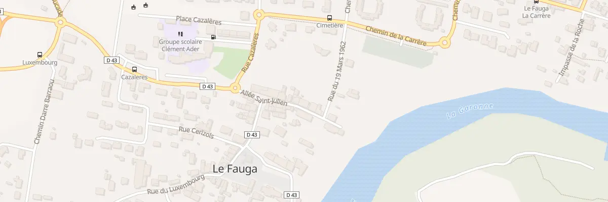 Plan du 2 Rue du 19 Mars 1962 au Fauga