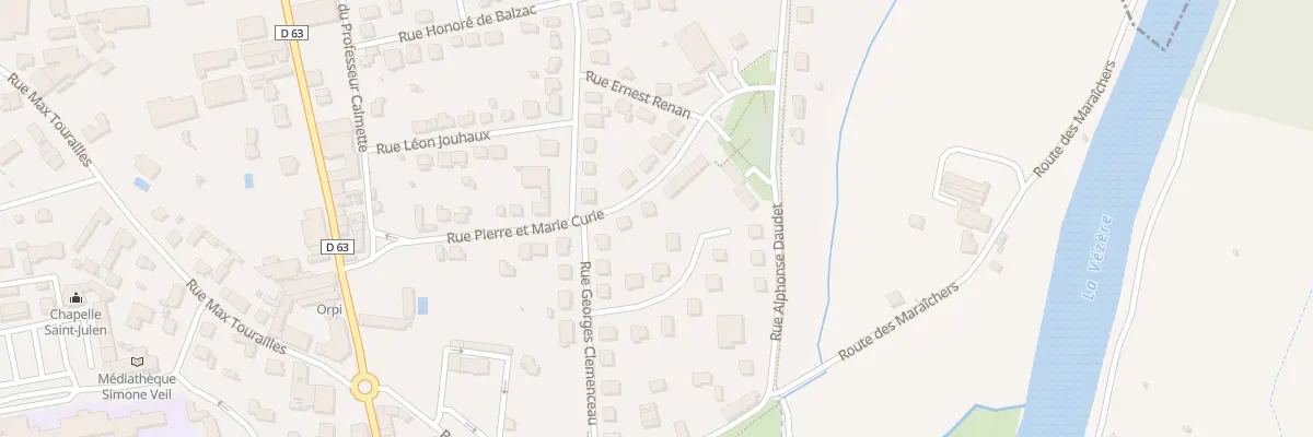 Plan du 16 Rue Pierre et Marie Curie à Terrasson-Lavilledieu