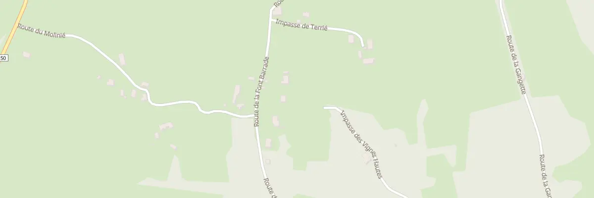 Plan du 405 Rte de la Font Barrade à Thédirac