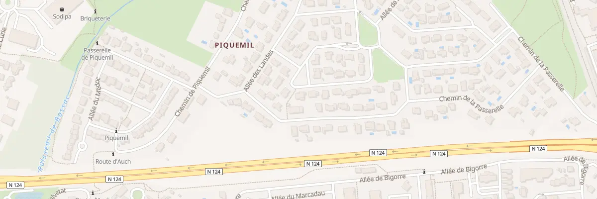 Plan du 20 All de la Midouze à Colomiers
