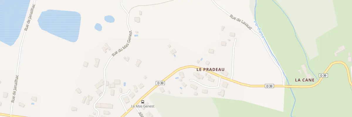 Plan de la Rue du Moulin de la Cane à Rilhac-Rancon