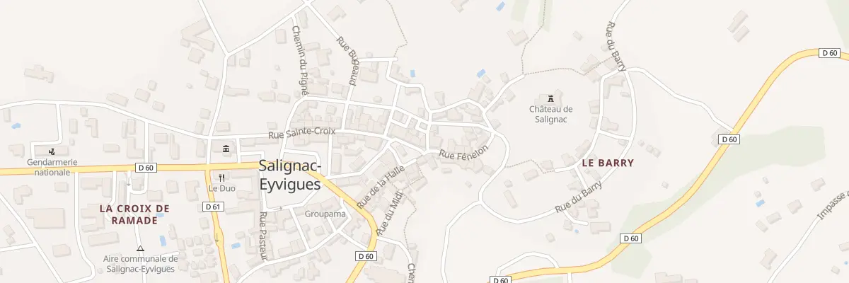 Plan du 2 Pl de la Halle à Salignac-Eyvigues