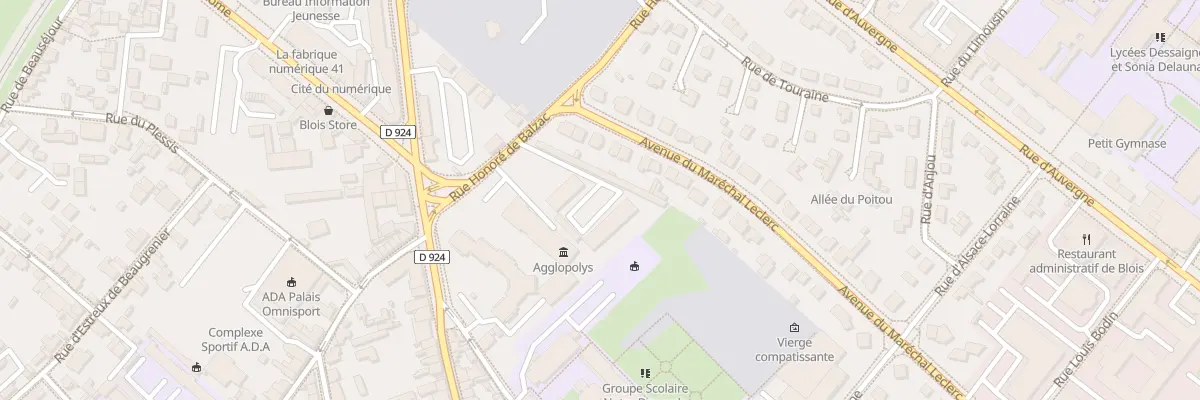 Plan du 5 Rue Honore de Balzac à Blois