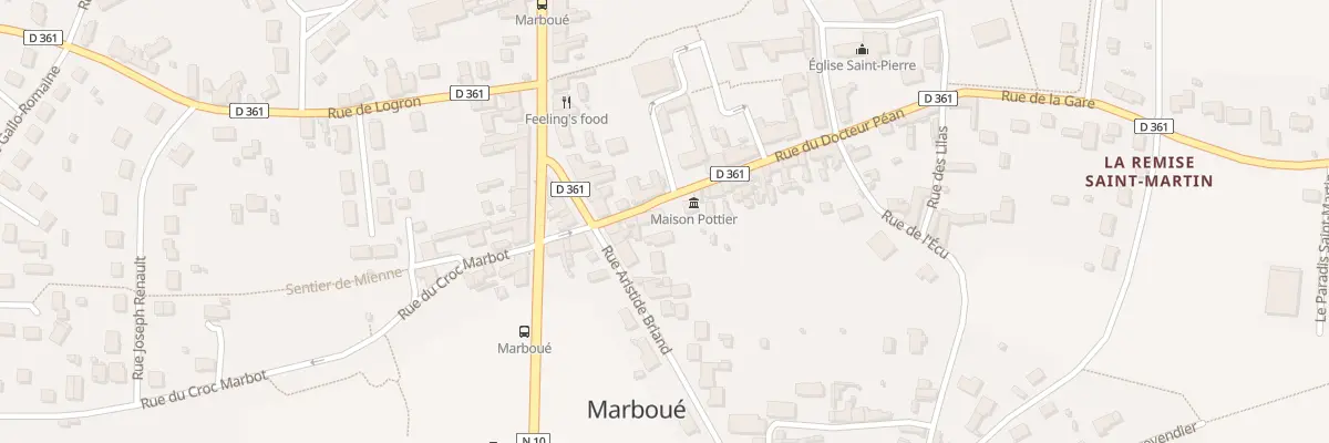 Plan du 10 Rue du Docteur Péan à Marboué