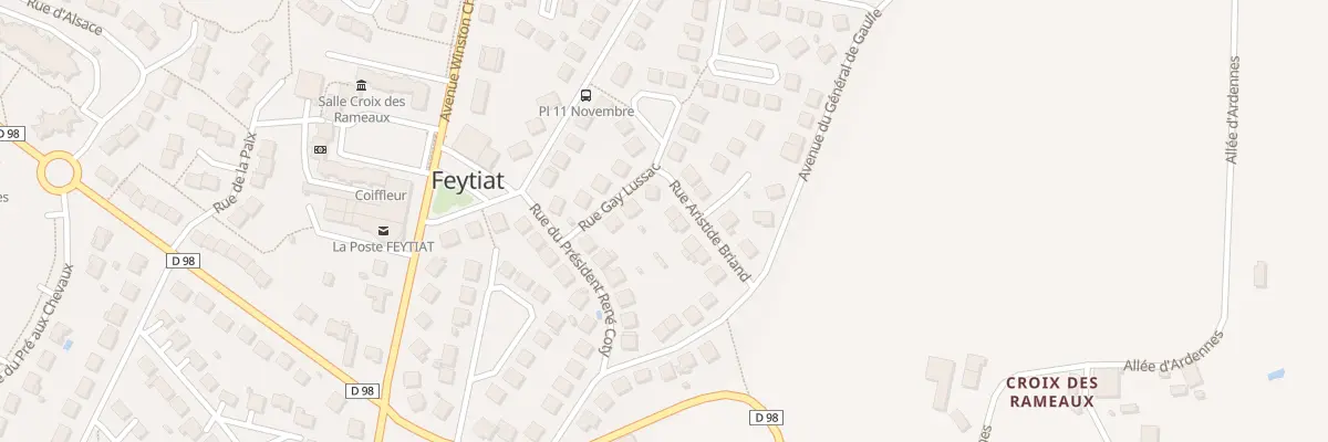 Plan du 9 Rue Aristide Briand à Feytiat
