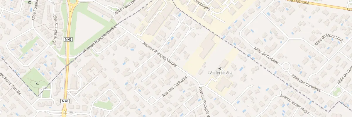Plan du 2 Rue Achille Viadieu à Tournefeuille