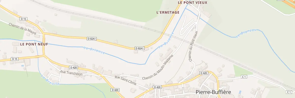 Plan du 5216 Les Cotes Est à Pierre-Buffière