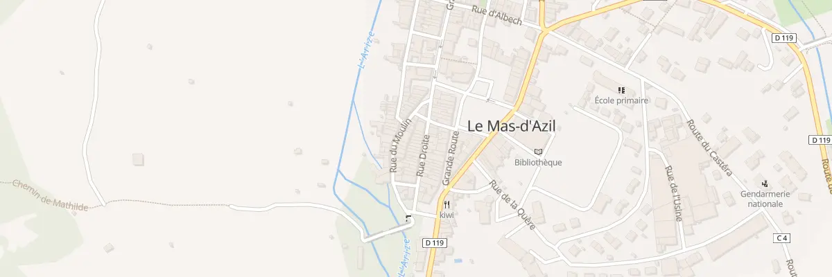 Plan du 11 Rue Droite au Mas-d’Azil