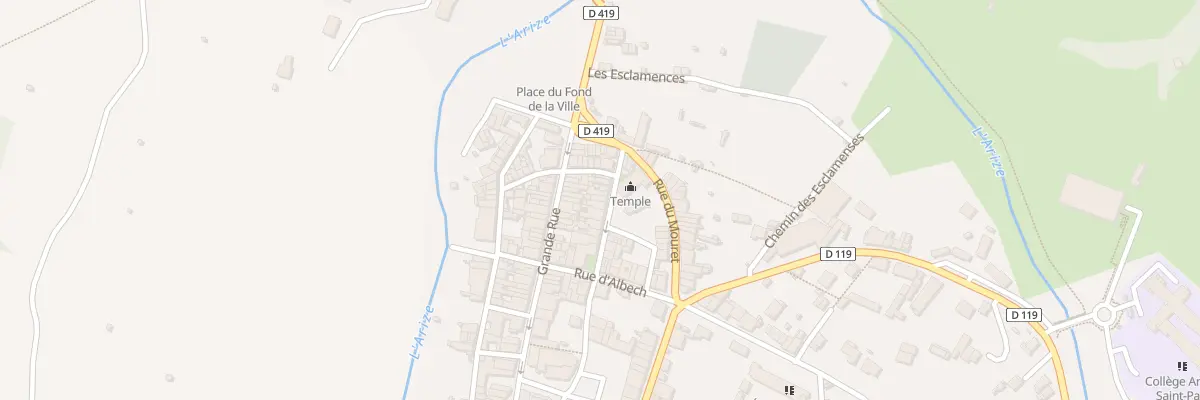 Plan du 209 Rue du Temple au Mas-d’Azil