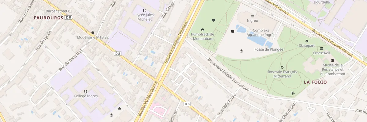 Plan du 74 Bd Blaise Doumerc à Montauban