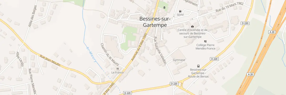 Plan du 17 Av du 8 Mai 1945 à Bessines-sur-Gartempe