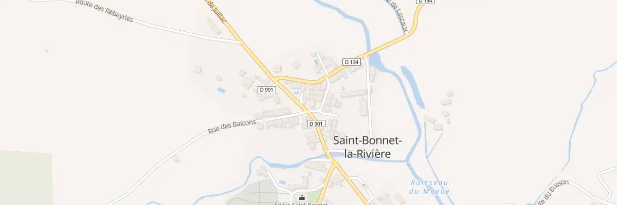 Plan du 1 Rue Du Bateau à Saint-Bonnet-la-Rivière