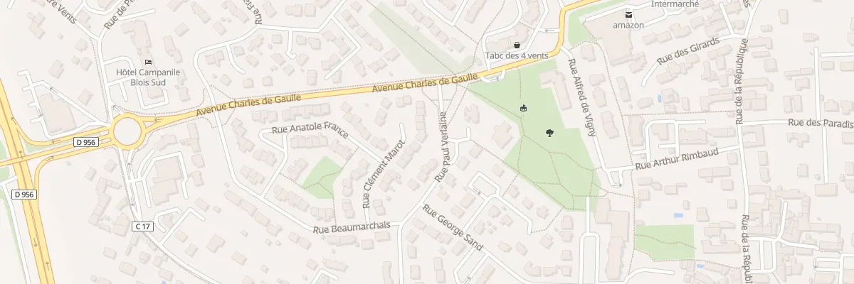 Plan du 20 Rue Clément Marot à Vineuil
