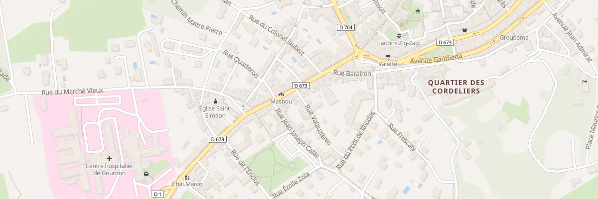 Plan du 2 Rue Valauzières à Gourdon