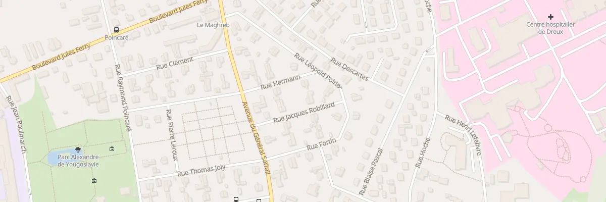 Plan du 5 Rue Jacques Robillard à Dreux