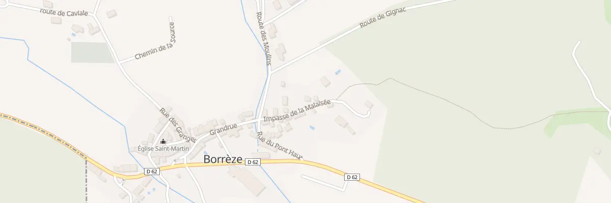 Plan du 1A Le Bourg à Borrèze