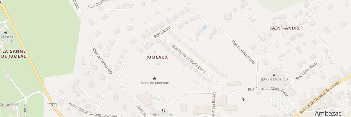 Plan du 15 Rue Pierre et Marie Curie à Ambazac
