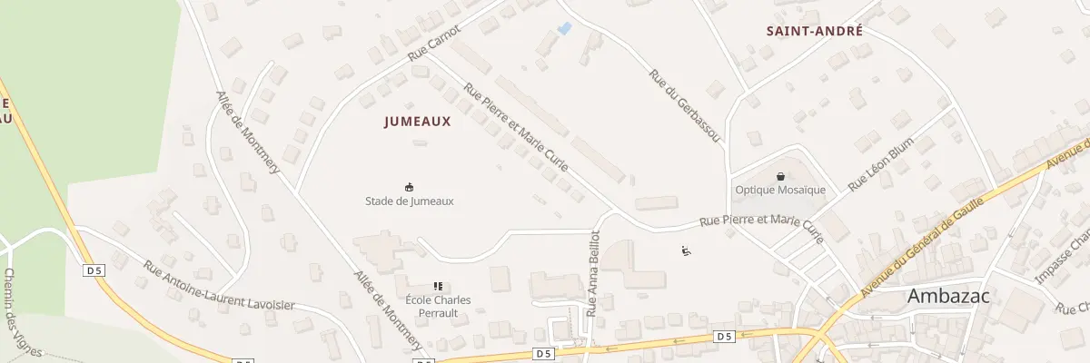 Plan du 5 Rue Pierre et Marie Curie à Ambazac