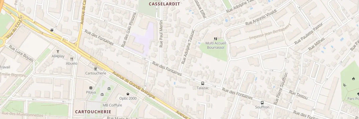 Plan du 3B Rue Adolphe Talazac à Toulouse