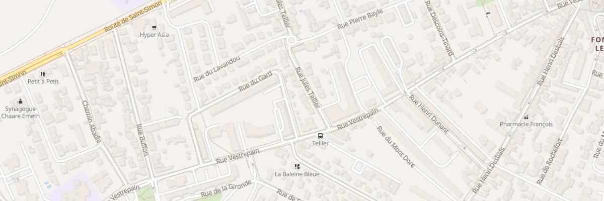 Plan du 7 Rue Jules Tellier à Toulouse