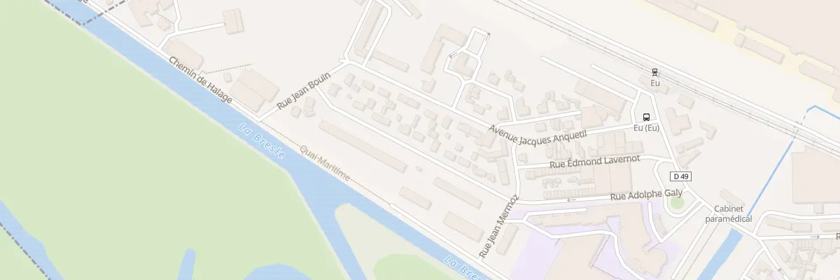 Plan du 10 Rue Léo Lagrange à Eu