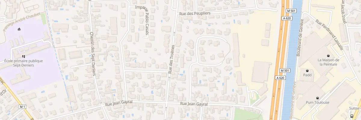 Plan du 74B Rue des Troènes à Toulouse