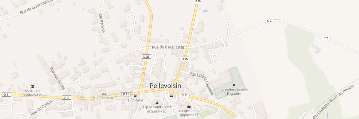 Plan de la Rue Georges Bernanos à Pellevoisin