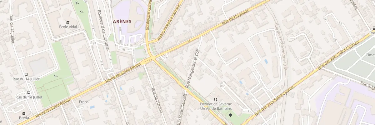 Plan du 7 Rue Nungesser et Coli à Toulouse