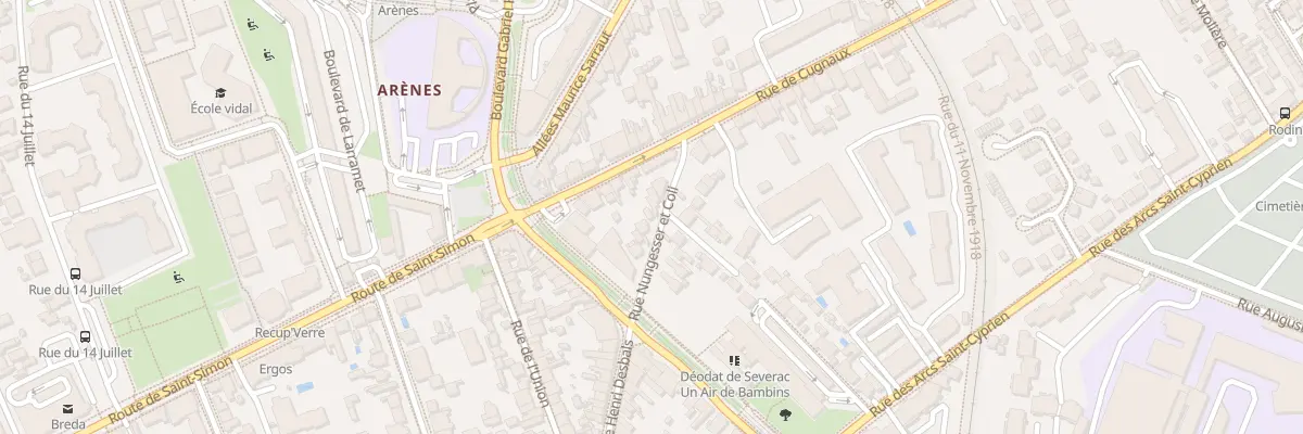 Plan du 11 Rue Nungesser et Coli à Toulouse