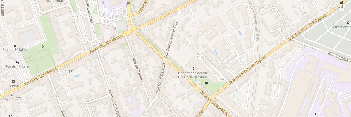 Plan du 2 Rue Nungesser et Coli à Toulouse