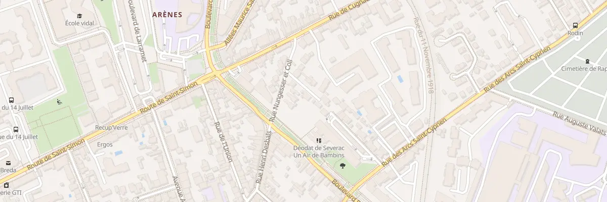 Plan du 10 Rue Nungesser et Coli à Toulouse