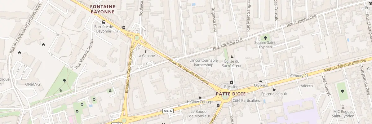 Plan du 30 Av de Grande Bretagne à Toulouse