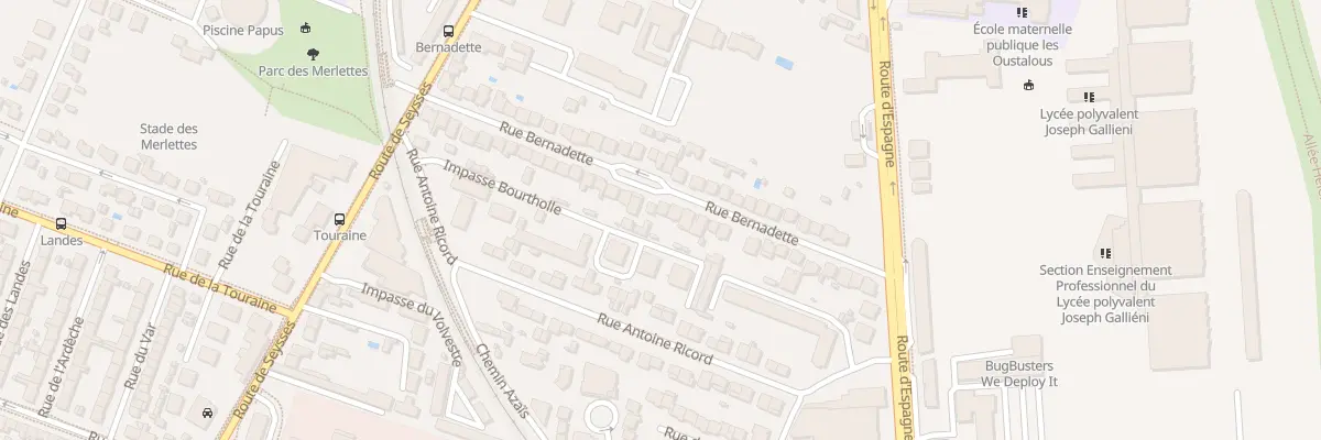 Plan du 33 Rue Bernadette à Toulouse
