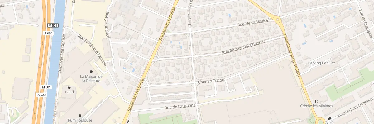 Plan du 12 Rue Emmanuel Chabrier à Toulouse