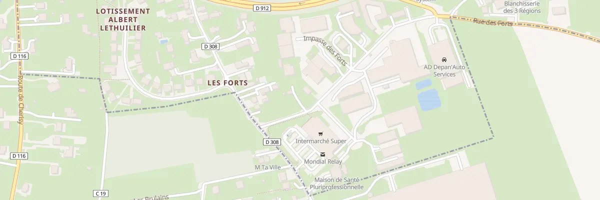 Plan du 4 Les Forts à Cherisy