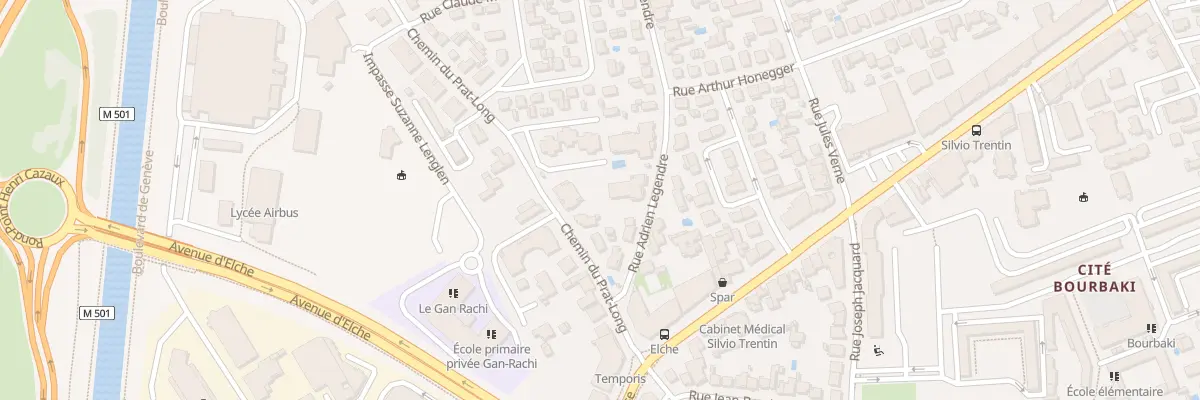 Plan du 13 Rue Adrien Legendre à Toulouse