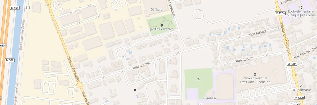 Plan du 62 Rue Adonis à Toulouse