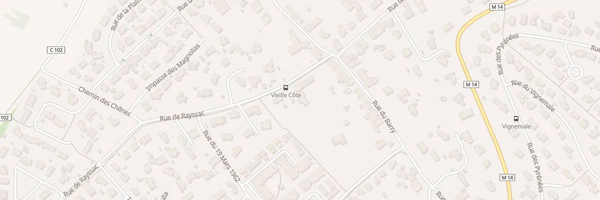 Plan de la Rue de Rayssac à Gratentour