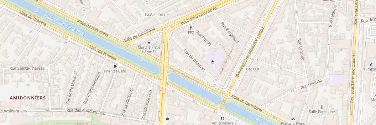 Plan du 72 All de Barcelone à Toulouse