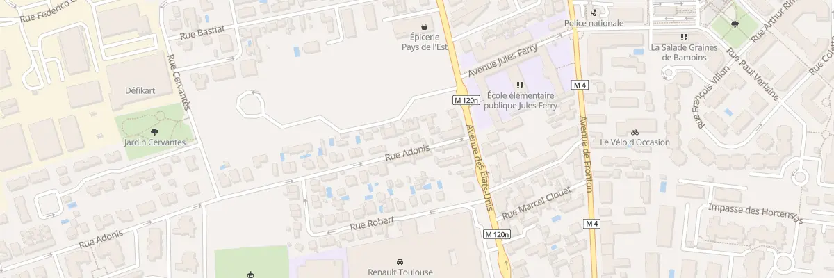 Plan du 10 Rue Adonis à Toulouse