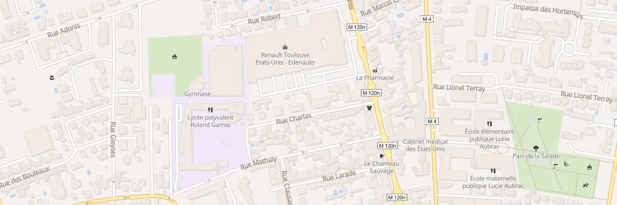 Plan du 8 Rue Charlas à Toulouse