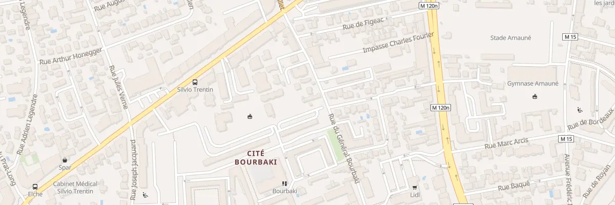 Plan du 121 Rue du Général Bourbaki à Toulouse