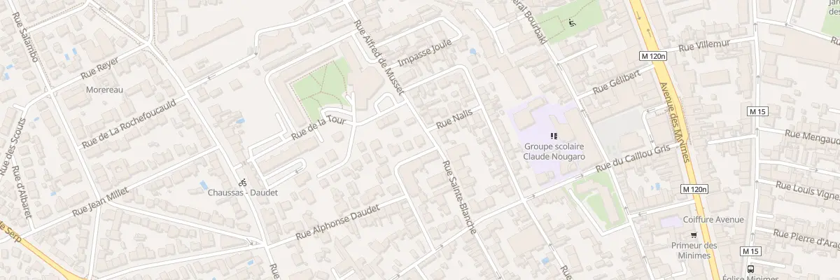 Plan du 17 Rue Alfred de Musset à Toulouse